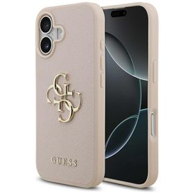 Etui Guess Grained Big 4G & Classic Logo do iPhone 17 różowy