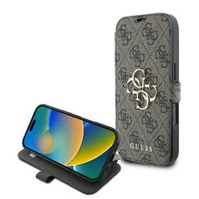 Guess GUBKP16L4GMGBR iPhone 16 Pro6.3" brązowy/brown book 4G Metal Logo