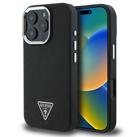 Guess GUHMP16LPGTSPSK iPhone 16 Pro czarny/black hardcase Grained Triangle MagSafe