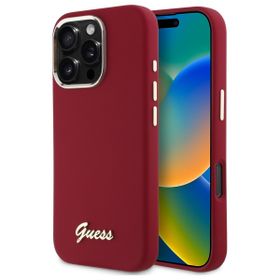 Guess GUHCP16XSMBSLM iPhone 16 Pro Max6.9" magenta hardcase Silicone Script Metal Logo