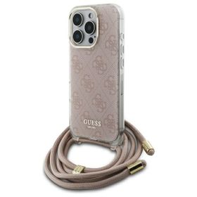 Guess GUHCP16LHC4SEP iPhone 16 Pro 6.3"  różowy/pink hardcase Crossbody Cord 4G Print