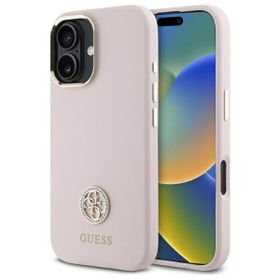 Guess GUHCP16SM4DGPP iPhone 16 6.1"      jasnoróżowy/pink hardcase Silicone Logo Strass 4G