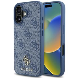Etui Guess HC PU 4G Small 4G and Classic do iPhone 16 MagSafe niebieski
