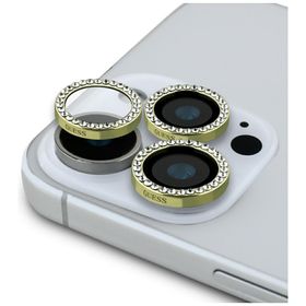Szkło na obiektyw aparatu Guess          Rhinestone do iPhone 16 Pro / 16 Pro Max złoty
