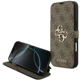 Etui Guess Book 4G Metal Logo do iPhone 18 Pro Max / 17 Pro Max brązowy