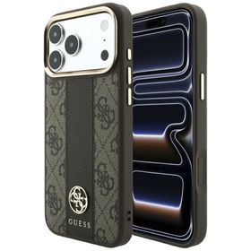 Etui Guess 4G with Stripe Round and Classic Logos MagSafe do iPhone 18 Pro / 17 Pro brązowy