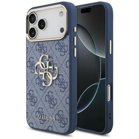 Etui Guess 4G Big 4G Classic Logo do iPhone 18 Pro Max / 17 Pro Max niebieski złoty