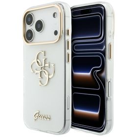 Etui Guess IML 4G Script Metal do iPhone 18 Pro Max / 17 Pro Max biały