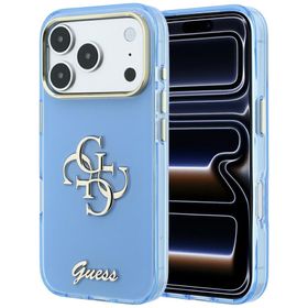 Etui Guess IML 4G Script Metal do iPhone 18 Pro / 17 Pro jasno niebieski
