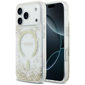 Etui Guess Resin Bottom Glitter MagSafe do iPhone 18 Pro / 17 Pro złoty
