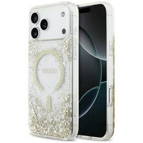 Etui Guess Resin Bottom Glitter MagSafe do iPhone 18 Pro Max / 17 Pro Max złoty