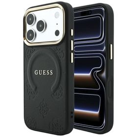 Etui Guess Saffiano Peony & Ring MagSafe do iPhone 18 Pro Max / 17 Pro Max czarny