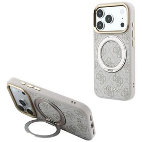 Etui Guess Ring Stand 360 4G Classic Logo MagSafe do iPhone 18 Pro Max / 17 Pro Max różowy