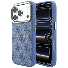 Etui Guess Embossed 4G Classic MagSafe do iPhone 18 Pro / 17 Pro niebieski