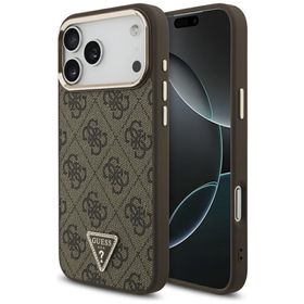 Etui Guess 4G Triangle Logo MagSafe do iPhone 18 Pro Max / 17 Pro Max brązowy