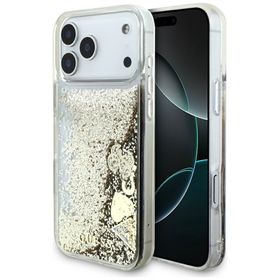 Etui Guess Liq. Glitter 4 Charms doiPhone 17 Pro Max złoty