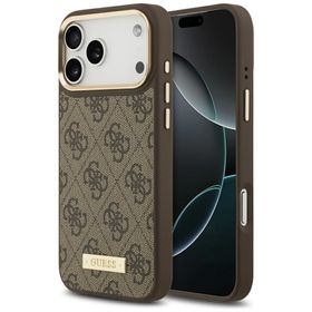 Etui Guess 4G Logo Plate MagSafe doiPhone 17 Pro Max brązowy