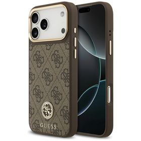Etui Guess 4G Strass Logo MagSafe do     iPhone 17 Pro Max brązowy