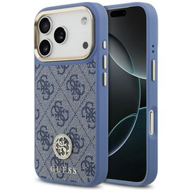 Etui Guess 4G Strass Logo MagSafe do     iPhone 17 Pro niebieski