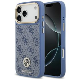 Etui Guess 4G Strass Logo MagSafe do     iPhone 17 Pro Max niebieski