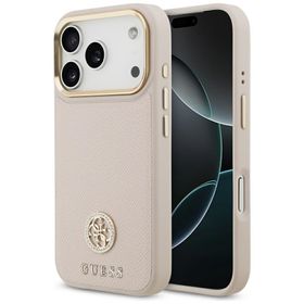 Etui Guess Grained Strass Logo MagSafe   do iPhone 17 Pro różowy