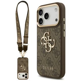 Etui Guess 4G Big 4G Classic Logo Big    Strap Metal Buttons do iPhone 17 Pro brązowy
