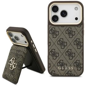 Etui Guess 4G z portfelem Magsafe do     iPhone 17 Pro brązowy