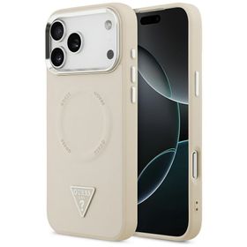 Etui Guess Triangle Logo MagSafe do      iPhone 17 Pro beżowy