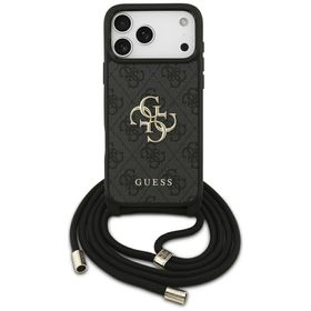 Etui Guess 4G Big Logo Cord Stap         Crossbody do iPhone 17 Pro Max czarny
