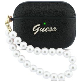 Etui Guess Glitter Pearl Strap do AirPods Pro 3 czarny