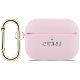 Etui Guess Grained Classic Logo do AirPods Pro 3 różowy