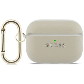 Etui Guess Grained Classic Logo Hook do AirPods Pro 3 złoty