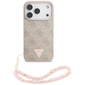 Etui Guess 4G Strap Triangle Logo        MagSafe do iPhone 17 Pro różowy