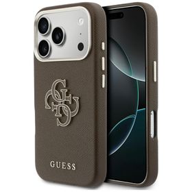 Etui Guess FW Resin Logo do iPhone 17    Pro brązowy