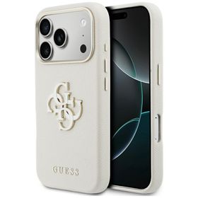 Etui Guess FW Resin Logo do iPhone 17    Pro beżowy