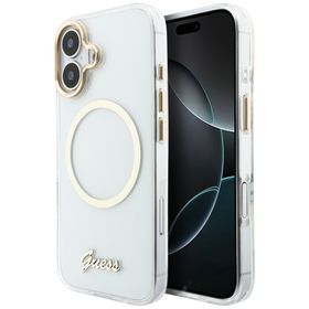 Etui Guess IML Script Metal MagSafe do   iPhone 17 przezroczysty