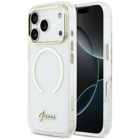 Etui Guess IML Script Metal MagSafe do   iPhone 17 Pro Max przezroczysty