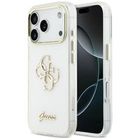 Etui Guess IML 4G Script Metal do iPhone17 Pro Max biały