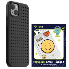 Zestaw Etui Pinit Dynamic + Emoji PiniPhone 14 / 15 / 13 6.1" czarny/black wzór 1