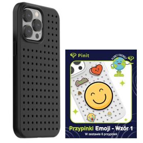 Zestaw Etui Pinit Dynamic + Emoji PiniPhone 14 Pro Max 6.7" czarny/black wzór 1