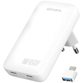 Ładowarka sieciowa 4smarts FlatPlug Slim Dual 45W GaN 2xUSB-C biały