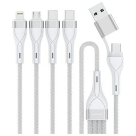 Kabel USB-C/USB-A 4smarts 4w1 1.2m biały