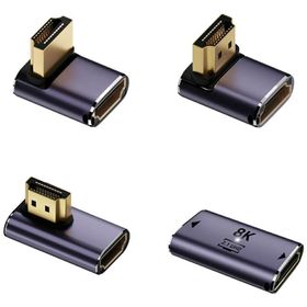 Zestaw adapterów HDMI 4smarts 8K 4 szt. - w górę, w dół, boczny, złącze do łączenia kabli, szary