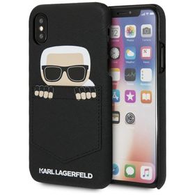 Karl Lagerfeld KLHCPXSKSF iPhone X/ Xshardcase czarny/black Sneaky Karl - Saffiano