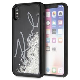 Karl Lagerfeld KLHCPXPH2IR iPhone X/Xs czarny/black Glitter Signature - Glow in the dark