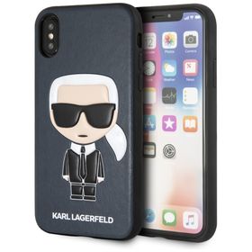 Karl Lagerfeld KLHCPXIKPUBL iPhone X/Xshardcase niebieski/blue Iconic Karl Embossed