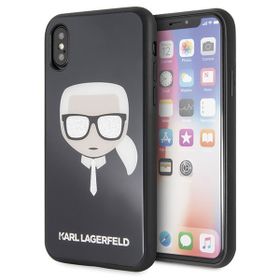 Karl Lagerfeld KLHCPXDLHBK iPhone X/Xsczarny/black Iconic Glitter Karl`s Head