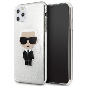 Karl Lagerfeld KLHCN65TPUTRIKSL iPhone   11 Pro Max srebrny/silver Glitter Ikonik Karl