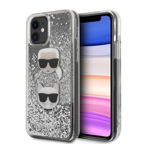 Karl Lagerfeld KLHCN61KCGLSL iPhone 11 /Xr 6,1"  hardcase srebrny/silver Glitter Karl&Choupette