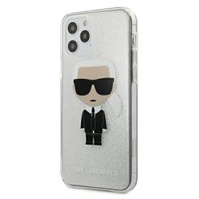 Karl Lagerfeld KLHCP12MPCUTRIKSL iPhone12/12 Pro 6,1" srebrny/silver hardcase Glitter Ikonik Karl